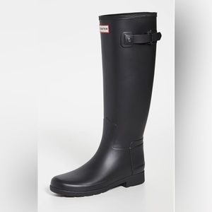 Womens Hunter Boots tall Wellies refined 8 black